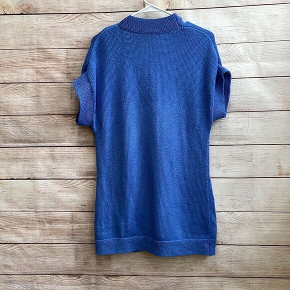 COLDWATER CREEK SHORT SLEEVE CARDIGAN SWEATER IN CORNFLOWER BLUE - Picture 5 of 5